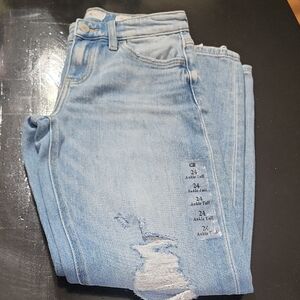 Kancan Light Wash Distressed Denim Jeans Mid -Rise